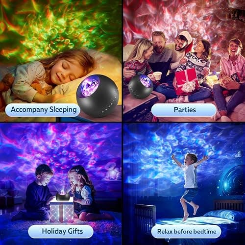 COOLNIGHT Galaxy Light Projector, 210 Light Effects Ceiling Projector with 15 White Noise, HiFi Bluetooth Galaxy Projector for Bedroom, Remote & Timer –Galaxy Projector Lights for Bedroom Adults thumbnail 6