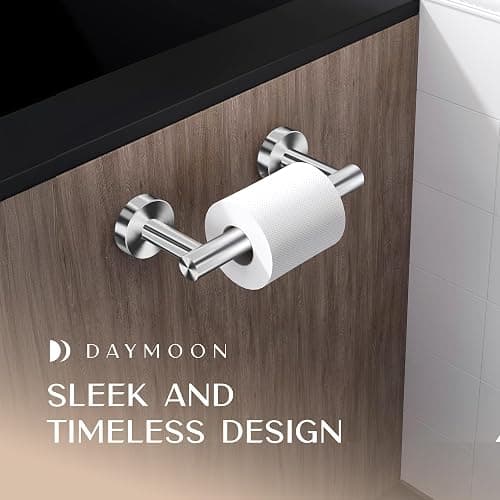 Day Moon™ - Toilet Paper Holder - Modern Roll Holder for Bathroom - 1 Pack - Wall Mount - Classic, Polished Chrome thumbnail 2