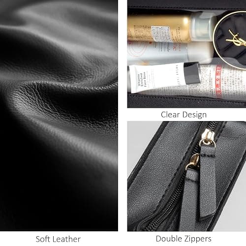 LETGO Clear Makeup Bags, TSA Approved Toiletry Bag with Zipper, Clear Makeup Organizer Fit Carry-on Travel Car Accessories Essentials,Portable Travel Small Pouch for Women Men (Black) - 0-Black thumbnail 7