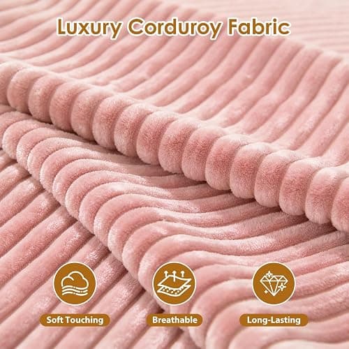 Foryoomi Extra Wide 2 in 1 Convertible Toddler Kids Couch - Corduroy Fold Out Kids Sofa Chair with Blanket, Comfy Comfortable Toddler Chair, Machine-Washable Cover, for Boys Girls, Pink thumbnail 8