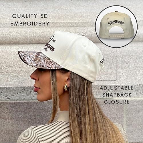 Vintage Western Trucker Hat | Men & Women | Country Cute Caps for Cowgirls Cowboys | Camo Denim Embroidered Cotton | Snapback thumbnail 6