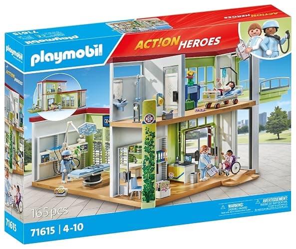 PLAYMOBIL Action Heroes 71615 Modernes Krankenhaus, mit Vier Figuren, medizinischen Geräten und Accessoires, zu über 80 % aus recycelten und biobasierten Materialien, Spielzeug für Kinder ab 4 Jahren thumbnail 3