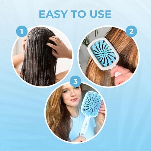 FHI Heat UNbrush Plus — Curly Hair Brush for Gentle & Effective Detangling on Wet or Dry Fragile Hair Types — Detangler Brush w/ 84 UltraFlex Bristles, Ultra-light, Vented, Anti Static Hairbrush thumbnail 8