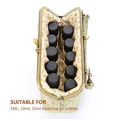 evoon Womens Cosmetic Pouch Bag Clutch Purses for Ladies, Essential Oil Carrying Cases Box for doTERR Youg Living Oils 5ml 10ml 15ml Bottles thumbnail 4