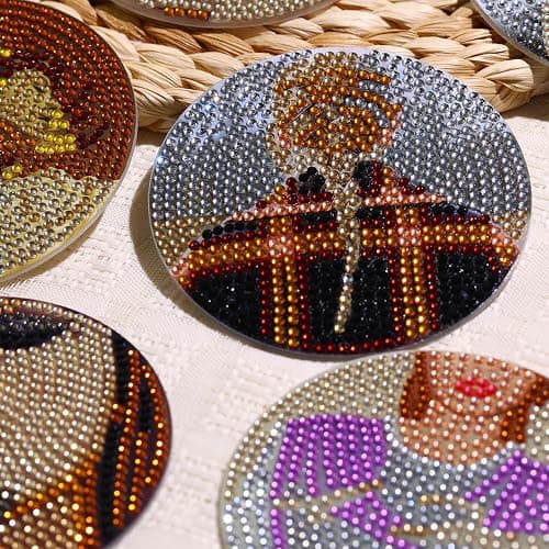 8 PCS Singer Diamond Art Coasters Kits, Pop Star Diamond Painting Coasters with Holder Set of 8, DIY Drink Coasters Art Crafts Supplies for Adults Cup Mat for Home Decor House Warming Gifts Non-Slip thumbnail 8