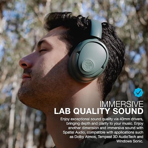 JLab JBuds Lux ANC Wireless Headphones, Sage, Hybrid Active Noise Cancelling, Customizable Sound, Spatial Audio Compatible, Premium Over-Ear Bluetooth Headset thumbnail 2