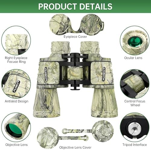 20x50 High Powered Binoculars for Adults, Waterproof Binoculars with Low Light Vision for Bird Watching Hunting Camping Travel Cruise Hiking Sports Stargazing, Unique Gifts for Men thumbnail 2