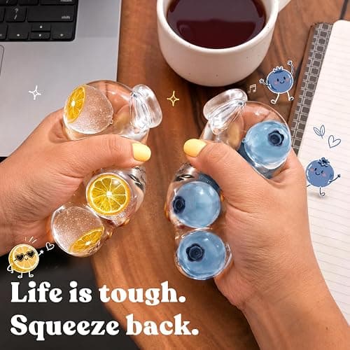 Bottle-Shaped Squishy Toy, Slow Rising Sensory Fidget Toy for Kids & Teens | Squeeze for a satisfying sensory feel with realistic blueberry shapes inside; fun for parties and stocking stuffers thumbnail 2