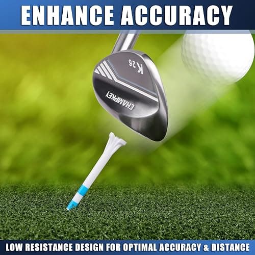CHAHMPKEY Premium 3-Prong Plastic Golf Tees 3-1/4" 100 Pack - 40% Reduced Ball Contact with High Stability and Long Distance Performance Golf Tees Plastic thumbnail 7