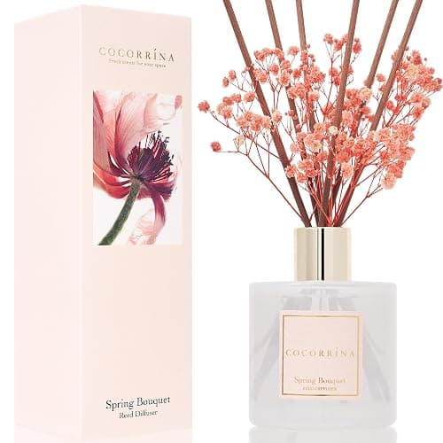 Cocorrína Reed Diffuser Sets- Spring Bouquet Scented Diffuser with Sticks Home Fragrance Reed Diffuser for Bathroom Shelf Decor - Image 1