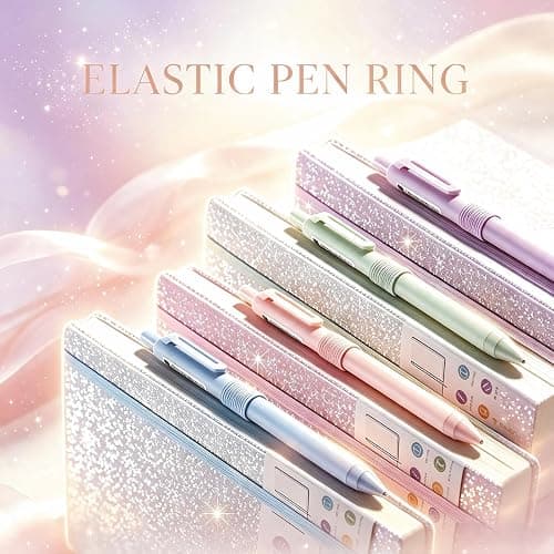 Glitter A5 Lined Notebook Hardcover, Ruled Journal No Bleed Paper Gift | Sparkling Hardcover With 192 Thick Smooth Pages. Lay-Flat Stitched Binding, Pen Loop & Elastic Band. For Daily Use. thumbnail 5