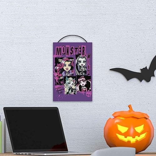 Monster High Freaky Fab Hanging Wood Wall Decor | Fun Monster High Sign for Bedroom or Movie Room thumbnail 2