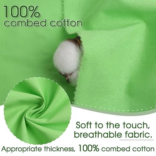 FFPDYBEST Fluorescent Green Cotton Fabric, Natural 100% Cotton Poplin Fabric by The Yard 59 Inches Wide Lining Fabric for Sewing Apparel Cloth Soft Embroidery Quilting, 2 Yard thumbnail 3