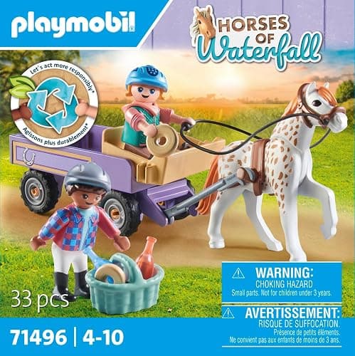 PLAYMOBIL Horses of Waterfall 71496 Ponykutsche, Zauberhafter Ausflug mit dem Pony, aufregende Abenteuer auf der Waterfall Ranch, detailreiches Spielzeug für Kinder ab 4 Jahren thumbnail 4