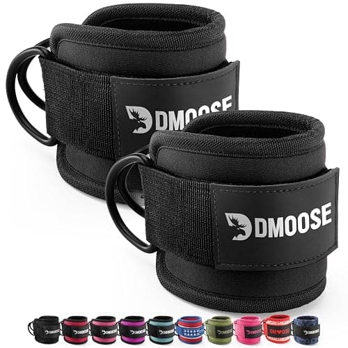 DMoose Ankle Strap for Cable Machine - One Size Fit with Premium Padding, Workout Kickback Ankle Cuffs, Ankle Bands for Working Out, Booty Workouts, Leg Extension, Hip Abductors & Lower Body Exercises - Image 1