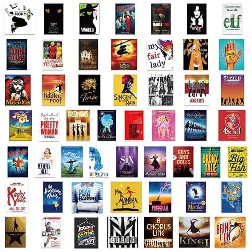 50PCs Broadway Pack Stickers,Classic Musical Play Sticker, Broadway Musical Vinyl Waterproof Decals for Laptop,Journal,Water Bottle,Wall,Theater,Dorm Deal, Poster Set Stickers for Kids,Teens,Girls thumbnail 7
