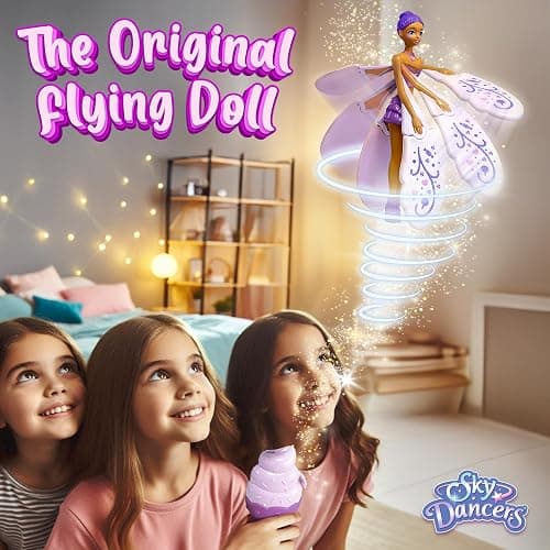 Sky Dancers Purple Licious– The Original Flying Doll Toy – Pull String Powered, Use Indoors or Outdoors, No Batteries Required, Gift for Kids 6+ thumbnail 4