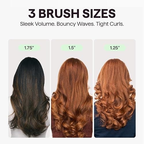 Wavytalk Thermal Brush Set Heatwave Pro 3 Size Ionic Heated Round Brush | Detachable Brush Head for Short to Long Hair, Bilateral Negative Ions for Frizz-Free Shiny Blowout, Pink thumbnail 3