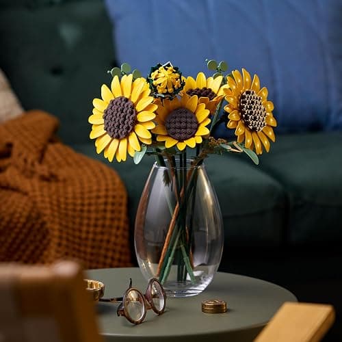 LEGO Botanicals Sunflower Bouquet - Artificial Flowers Set for Adults - Faux Sunflowers & Eucalyptus Stems for Living Room or Bedroom Decor - DIY Gift Idea for Women - 11502 thumbnail 5