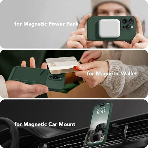 SuydanBox Magnetic for iPhone 13 Pro Max Case, Compatible with MagSafe, [Full Camera Protection][Screen Protector] Silicone Shockproof Protective Phone Case for iPhone 13 Pro Max 6.7", Alpine Green thumbnail 5