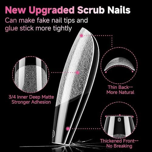 UNA GELLA Short Coffin Nail Tips 12 Sizes Short Coffin Gel Nail Tips 120Pcs Long Lasting Soft Gel Nails Tips Clear Full Cover Nails Tips Acrylic False for Nail Extension DIY Salon thumbnail 5