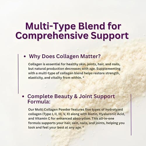 Micro Ingredients Multi Collagen Peptides Powder, 16oz | Full Spectrum Type I, II, III, V, X + Biotin, Hyaluronic Acid, & Vitamin C | Unflavored | Keto & Paleo Friendly | Non-GMO thumbnail 7