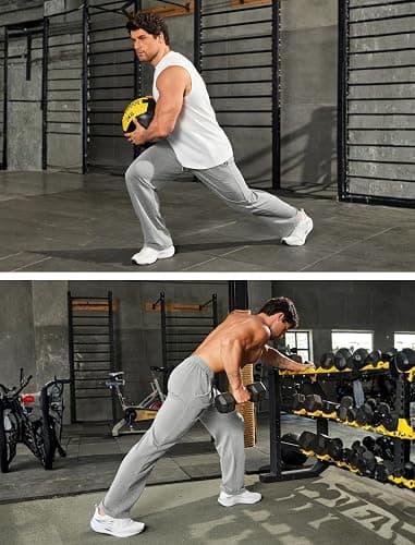 PINSPARK Men's Sweatpants Open Bottom Cotton Lounge Pants Baggy Sweat Pants with Pockets Casual Drawstring Jogger Sweatpants thumbnail 6