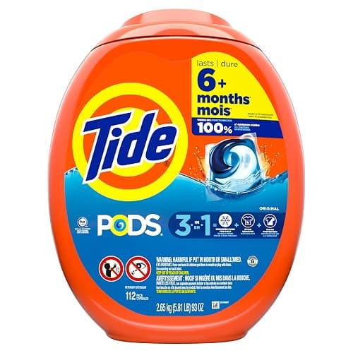 Tide PODS laundry detergent pacs, 3-in-1 Stain Remover, Odor Fighter, Color Protector, 112 Count, HE compatible, Original Scent thumbnail 12