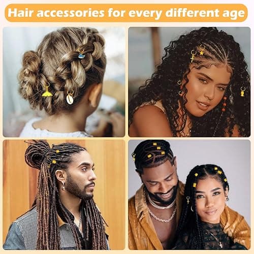 314 Pcs Hair Jewelry for Women Loc Jewelry for Hair Dreadlocks, Aluminum Gold Hair Charm for Braids, Dreadlock Accessories Hairs Decoration with Ring Cuffs Charms for Hairs Braids Accessories thumbnail 6