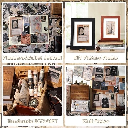 Vintage Scrapbooking Supplies, 200 Sheets of Scrapbook Paper Junk Journal Supplies Craft Kits for Bullet Journals Supplies Journaling Supplies Room Decor Aesthetic Vintage Album Wall Art ( Astrology ) thumbnail 6