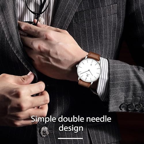 BEN NEVIS Watch, Mens Watch, Minimalist Fashion Simple Wrist Watch Analog Date with Leather Strap thumbnail 2