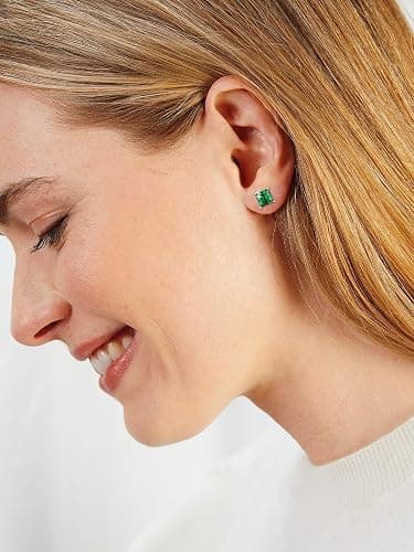 ChicSilver 925 Sterling Silver Earrings Sparkling Heart/Round/Princess Cut Birthstone Earrings for Women Birthday Jewelry with Gift Box thumbnail 2