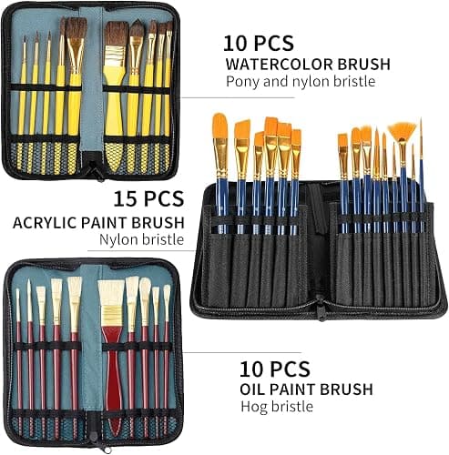 149Pcs Deluxe Artist Painting Set with Aluminum and Beech Wood Easel, 48 Colors Acrylic & Oil Paints, 24 Colors Watercolor Paints, Art Paint Supplies for Artists, Beginner & Adults thumbnail 4