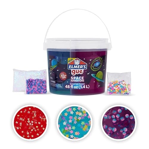 Elmer’s Gue Premade Slime, Space Adventure, 3lb. Bucket, Scented, Includes 3 Sets of Add-ins - Kids Activity, Creative Fun, Great for Sharing - Image 1