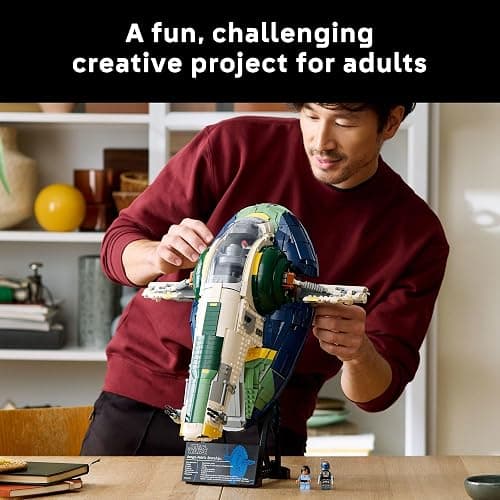 LEGO Star Wars Jango Fett’s Firespray-Class Starship Building Set for Adults - Attack of The Clones Collectible Model Kit and Room Decor - DIY Gift Idea for Men, Women, & Any Fans, Ages 18+ - 75409 thumbnail 4