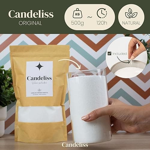 CANDELISS Pearled Candle and Wicks. Candle Sand Powder and Wicks for vases Pearled Candle Wax Powder Pearls Refill with Wicks Powder Candle granules Granulated Snow Wax (1kg) - 1 KG thumbnail 5
