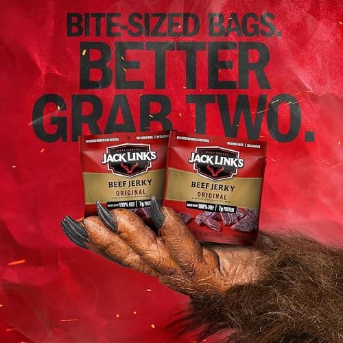 Jack Link's Beef Jerky Multipack - Original - Made with 100% Real Beef - Ready to Eat Real Meat Protein Snacks - 7g Protein per Serving - 0.625 oz Bags (20 Pack) thumbnail 5