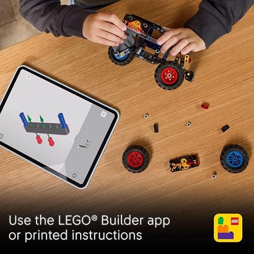LEGO Technic Monster Jam Grave Digger Fire and Ice Building Toy for Boys & Girls - Monster Truck Toy W/Pull-Back Racing Action for Kids, Ages 7+ - Gift Idea for Birthdays - 42219 thumbnail 6
