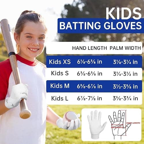 HANDLANDY Baseball Batting Gloves for Adult Youth, Grip Breathable Softball Batting Gloves Fit Men Kids Boys Girls thumbnail 7