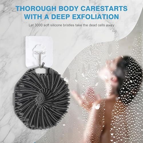 2Pcs Silicone Body Scrubber,Exfoliating Body Scrubbers for use in Shower,Silicone Body Brush for Showering and Anti-Slippery Handles for All Skin Types,Eco Friendly Shower Scrubber for Body (Pink) thumbnail 7