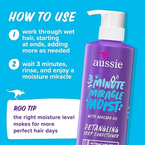 Aussie Miracle Moist Shampoo and Conditioner with 3 Minute Miracle Deep Conditioner, Avocado & Jojoba Oil, Paraben-Free, Moisturizes & Detangles, All Hair Types, Citrus Floral Scent, 3 Pack 68.4 Fl Oz thumbnail 5