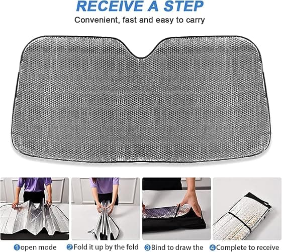 Bow Cherry Pink Windshield Sun Shade Blocks UV Rays Sun Visor Protector Sunshade Accordion Folding Sun Reflector Auto for Car Truck SUV to Keep Your Vehicle Cool thumbnail 6
