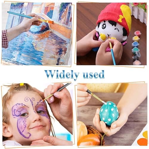 20 Pcs Paint Brushes, Acrylic Painting Brush Set, Watercolor Brushes, Acrylic Brushes for Oil Watercolor, Miniature Detailing, and Rock Painting thumbnail 5
