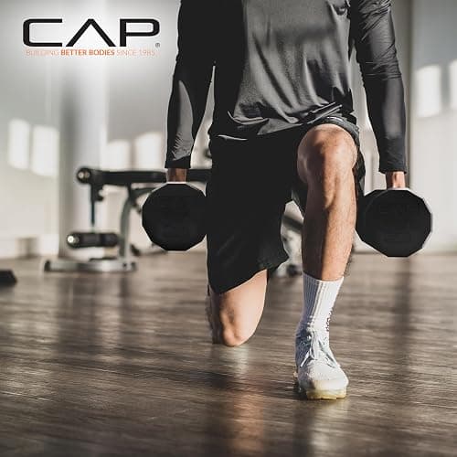 CAP Barbell Rubber Coated Dumbbell Weight Set with Vertical Rack | 100 lb, 150 lb, and 210 lb Options thumbnail 5