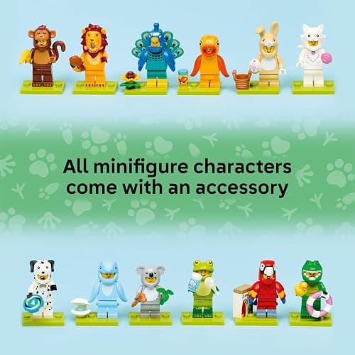 Lego Minifigures Series 28 with 12 Figures: Complete Set of Lego Minifigures Series 71051 Animals (Including Printed Tile) thumbnail 3