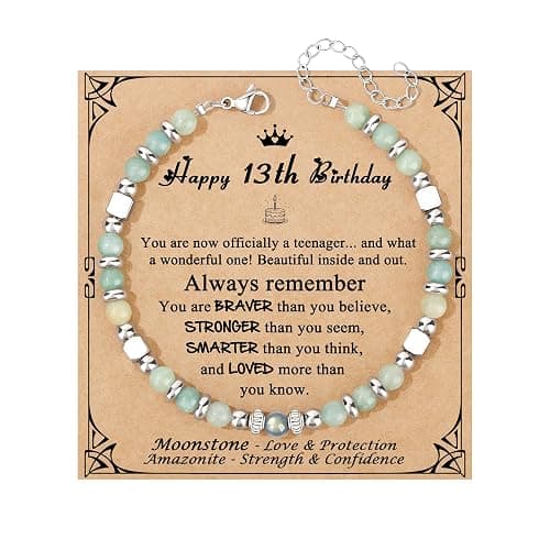 JoycuFF Birthday Gifts for Women, Moonstone Amazonite Bracelets for Women | Love Protection Strength Confidence Present Meaningful Birthday Bracelet for Women Her - Image 1