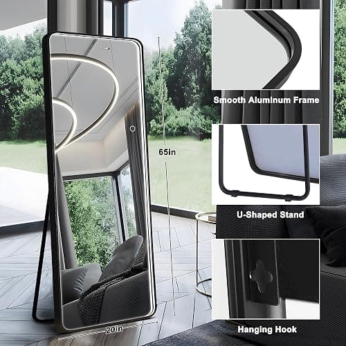 DlandHome Full Lenth Mirror with LED Lights, Free Standing Floor Mirror thumbnail 2