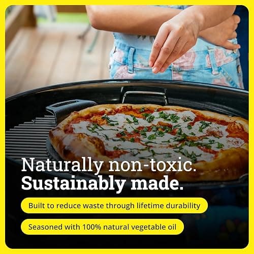 Lodge Seasoned Cast Iron Pizza Pan 15 Inch - Pre-Seasoned, Round Pizza Pan with Dual Assist Handles - Even Heat Distribution- PFAS-Free, Non-Toxic Cookware - Oven Safe thumbnail 8