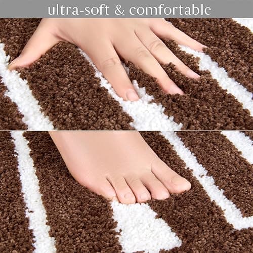 RoomTalks Howdy Bath Mat Brown Cowboy Country Rustic 16''W x 24''L Bathroom Mat Non Slip Rubber Backed Washable, Shouthwestern Wild West Texas Shaggy Microfiber Shower Bath Rug thumbnail 6