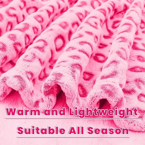 Pink Throw Blanket for Girls, Warm Soft Fuzzy Cute Small Fleece Toddler Throw Blanket for Lap Nap Daycare, Pink Gifts for Girls Women, Home Room Decor, 40x50 Inches thumbnail 6